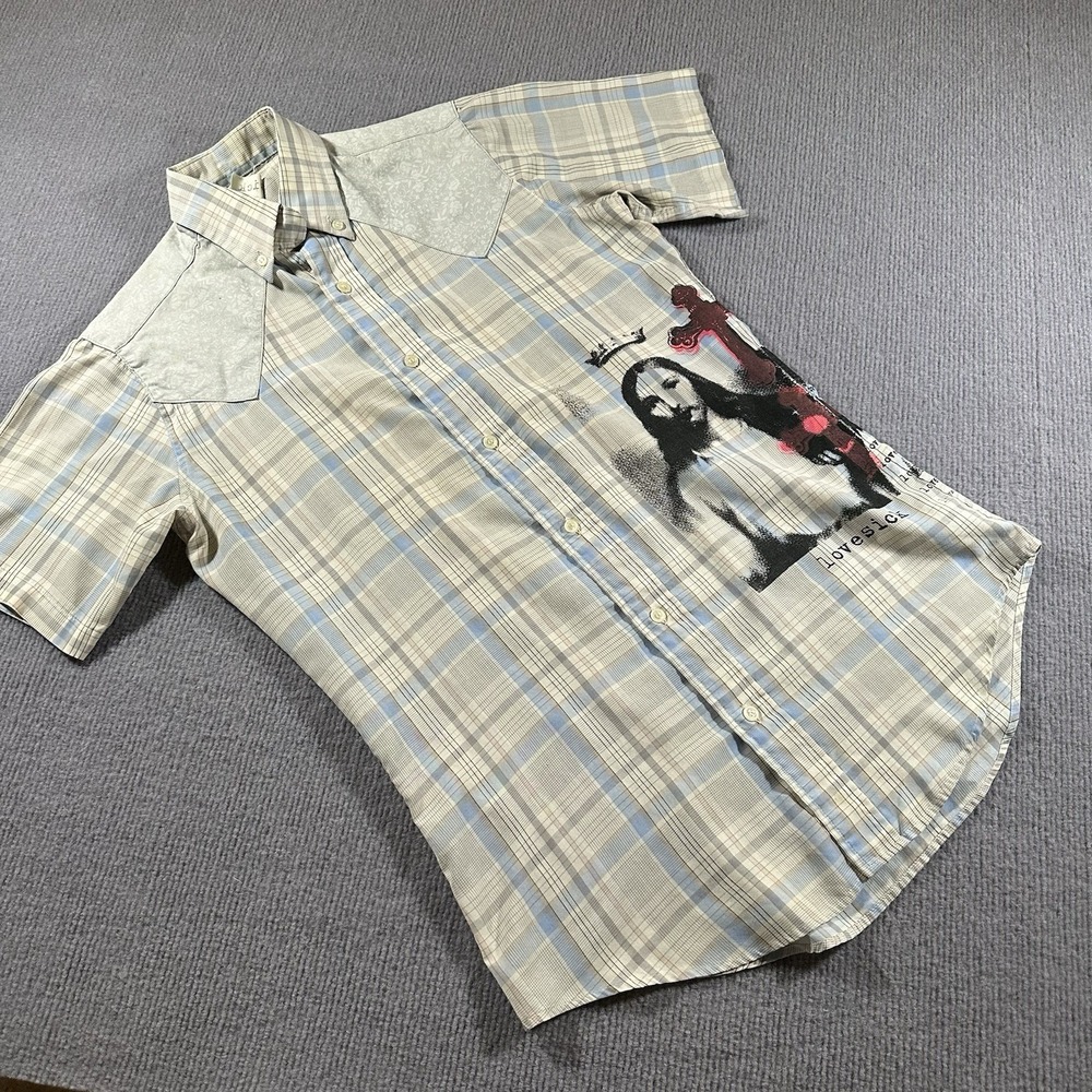 Lovesick Shirt Mens Small Western Cowboy‎ Rodeo Distressed Virgin Mary God *